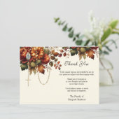 カトリックフローラロザリー葬儀の哀悼悔やみや弔慰 サンキューカード (スタンド正面)