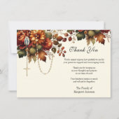 カトリックフローラロザリー葬儀の哀悼悔やみや弔慰 サンキューカード (正面)