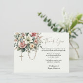 カトリックフローラロザリー葬儀の哀悼悔やみや弔慰 サンキューカード (スタンド正面)