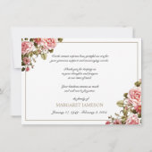 カトリックフローラロザリー葬儀の哀悼悔やみや弔慰 サンキューカード (裏面)