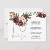 カトリックフローラロザリー葬儀の哀悼悔やみや弔慰 サンキューカード (正面)