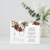 カトリックフローラロザリー葬儀の哀悼悔やみや弔慰 サンキューカード (スタンド正面)