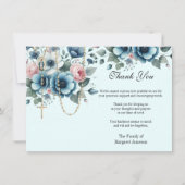 カトリックフローラロザリー葬儀の哀悼悔やみや弔慰 サンキューカード (正面)