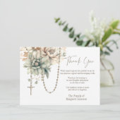 カトリックフローラロザリー葬儀の哀悼悔やみや弔慰 サンキューカード (スタンド正面)