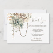 カトリックフローラロザリー葬儀の哀悼悔やみや弔慰 サンキューカード (正面)