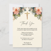 カトリックフローラ写真葬儀弔問悔やみや弔慰 サンキューカード (正面)