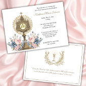 カトリックフローラ聖体聖書女の子または少年 招待状