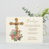 カトリックフローラ葬儀弔問悔やみや弔慰 サンキューカード (スタンド正面)