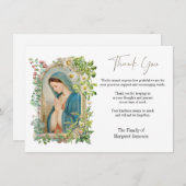 カトリックフローラ葬儀弔問悔やみや弔慰 サンキューカード (正面/裏面)