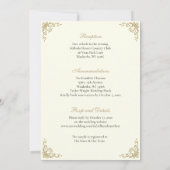 カトリックフローラ金ゴールド結婚式招待状 招待状 (裏面)