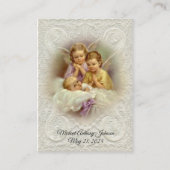 カトリックベビーバプティスマル追悼神聖カード 名刺 (正面)