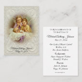 カトリックベビーバプティスマル追悼神聖カード 名刺 (正面/裏面)