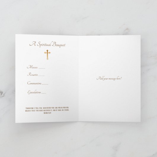 カトリックマザーズデイスピリチュアルブーケ祈りの言葉 カード (内部)