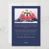 カトリックマドンナと子ども家族の写真クリスマス シーズンカード (裏面)