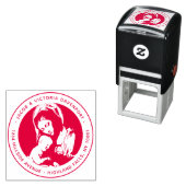 カトリックマドンナと子供赤差出人住所 セルフインキングスタンプ (インサイチュ)