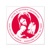 カトリックマドンナと子供赤差出人住所 セルフインキングスタンプ (デザイン)