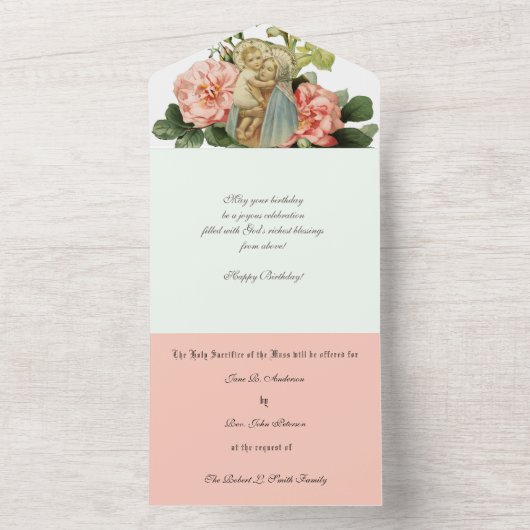 カトリックミサ 聖母マリアと幼子イエスを捧げる オールインワン招待状 (内側)