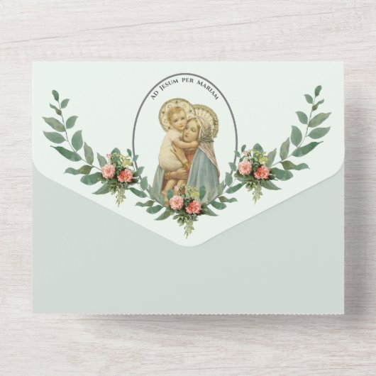 カトリックミサ 聖母マリアと幼子イエスを捧げる オールインワン招待状 (裏面)