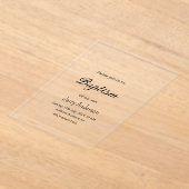 カトリックモダン洗礼子シンプル達QRミニマル アクリル招待状 (レイダウン)