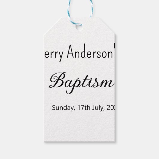 カトリックモダン洗礼子シンプル達QRミニマル ギフトタグ (正面)
