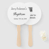 カトリックモダン洗礼子シンプル達QRミニマル ハンドファン (正面&裏面)