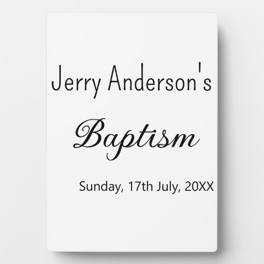 カトリックモダン洗礼子シンプル達QRミニマル フォトプラーク (正面)