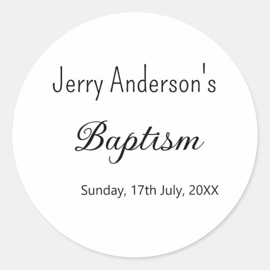 カトリックモダン洗礼子シンプル達QRミニマル ラウンドシール (正面)