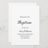 カトリックモダン洗礼子シンプル達QRミニマル 招待状 (正面/裏面)