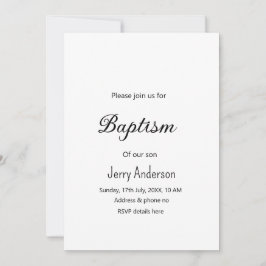 カトリックモダン洗礼子シンプル達QRミニマル 招待状