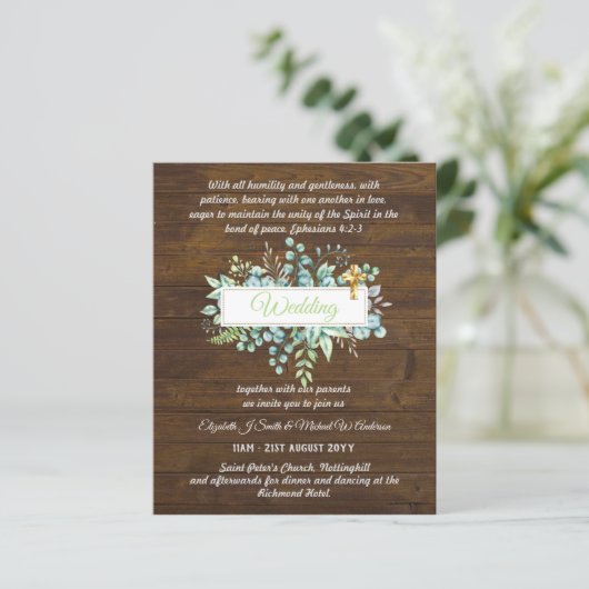 カトリックモダン結婚式招待状植物学 (スタンド正面)