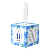 カトリックラテン祈りの言葉ヴァージンメアリークラシフィックス キューブオーナメント (正面アングル)