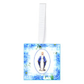 カトリックラテン祈りの言葉ヴァージンメアリークラシフィックス キューブオーナメント (正面)