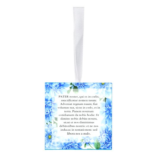 カトリックラテン祈りの言葉ヴァージンメアリークラシフィックス キューブオーナメント (右)