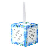 カトリックラテン祈りの言葉ヴァージンメアリークラシフィックス キューブオーナメント (裏面アングル)