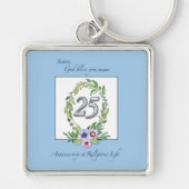 カトリックリース・シルバー25周年 キーホルダー (正面)