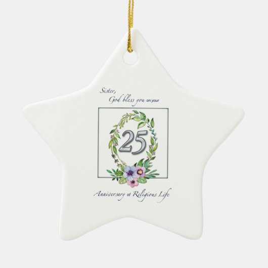 カトリックリース・シルバー25周年 セラミックオーナメント (正面)