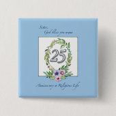 カトリックリース・シルバー25周年 缶バッジ (正面)