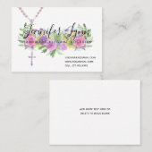 カトリックロザリオピンクロセス宗教的フローラ 名刺 (正面/裏面)