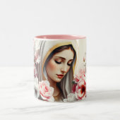 カトリックヴァージンマリアのためのクリスチャン女性 ツートーンマグカップ (中央)