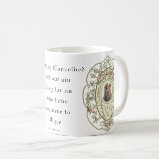 カトリックヴァージンマリア祈りの言葉イエス宗教 コーヒーマグカップ (正面右)