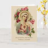 カトリックヴァージンマリア葬儀聖祈りの言葉カード カード (黄色い花)