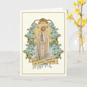 カトリックヴァージンマリア葬儀聖祈りの言葉カード カード (黄色い花)