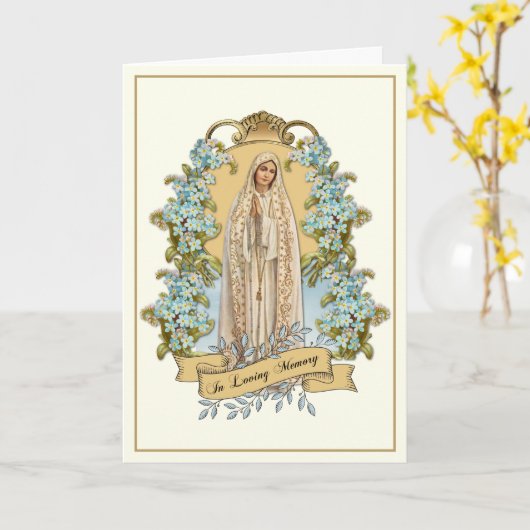 カトリックヴァージンマリア葬儀聖祈りの言葉カード カード (黄色い花)