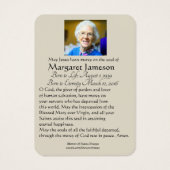 カトリックヴァージンマリア葬儀記念祈りの言葉聖 (裏面)