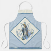 カトリックヴァージンマリーレディオブグレースフローラブルーアプル エプロン (正面)