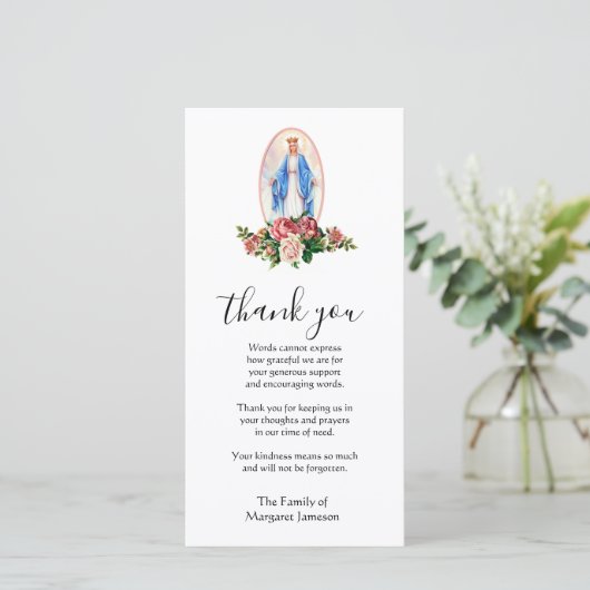 カトリックヴァージンマリー宗教弔慰 サンキューカード (スタンド正面)