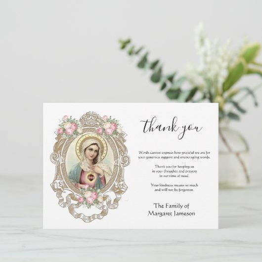 カトリックヴァージンマリー宗教弔慰 サンキューカード (スタンド正面)