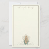 カトリックヴァージンメアリエレガントー宗教フローラ 便箋 (正面)