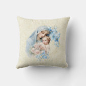 カトリックヴァージンメアリーイエズブルーフローラアベマリア クッション (裏面)