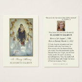 カトリックヴァージンメアリーイエズ葬式祈りの言葉カード (正面&裏面)